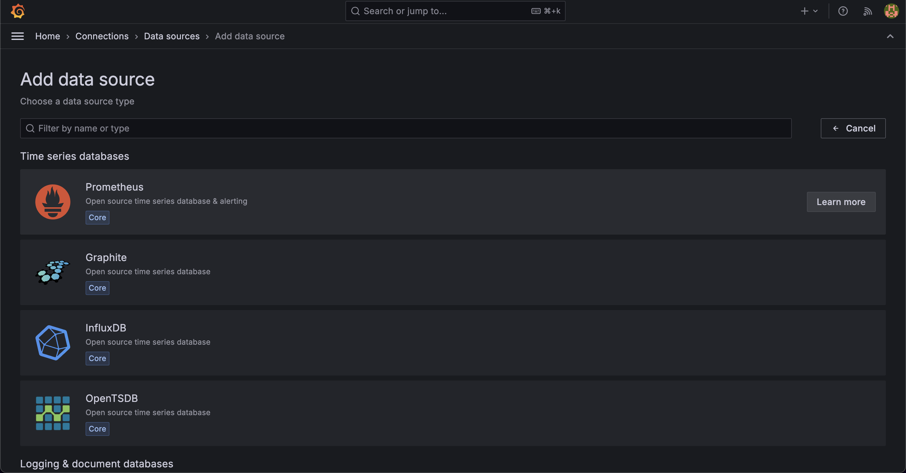 Adding a new Prometheus data source